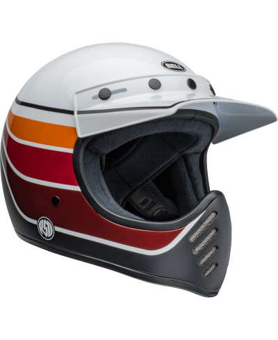 Capacete BELL Moto-3 RSD Saddleback Satin/Gloss - Branco/Preto